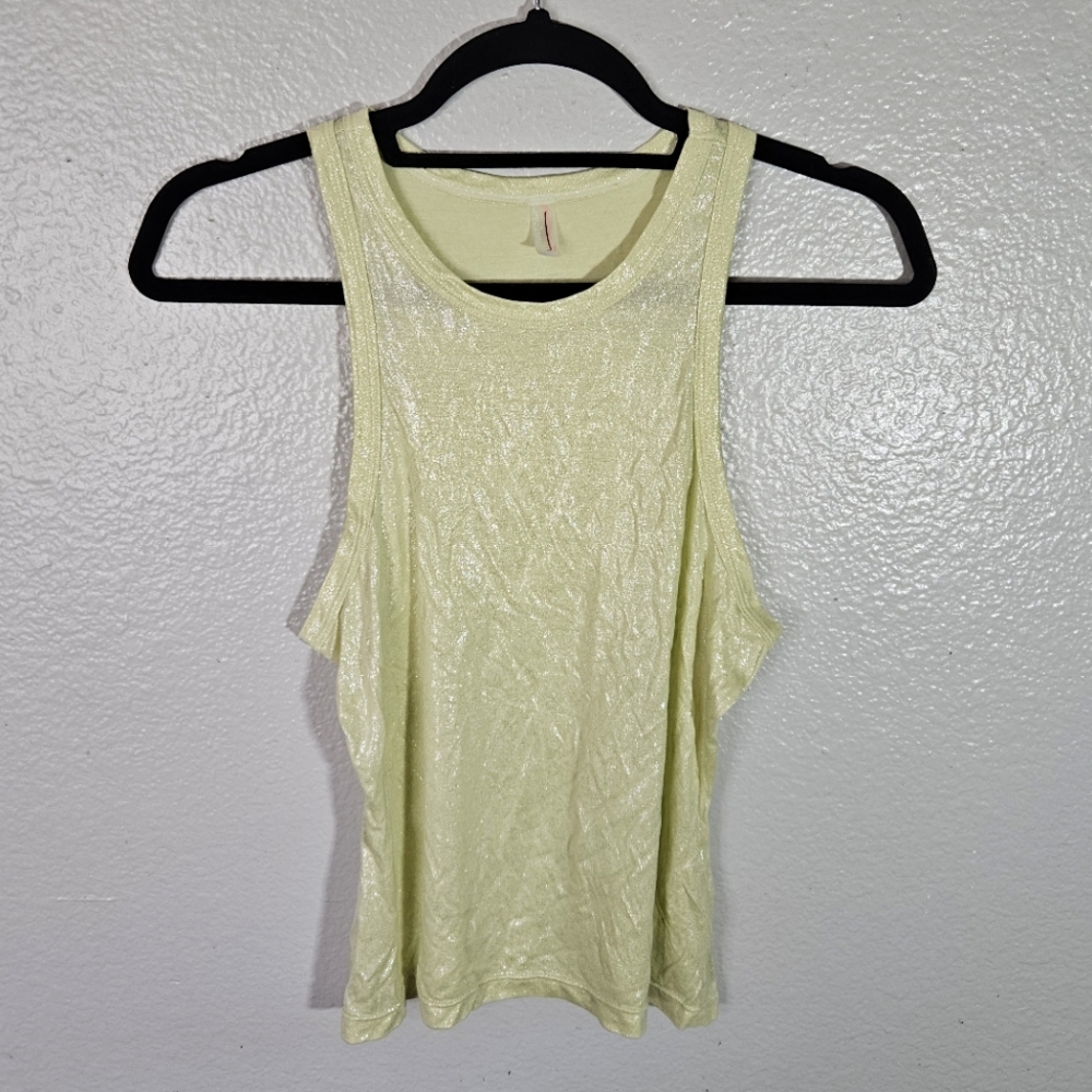 Free People Movement Lime Green Glitter Tank Size S